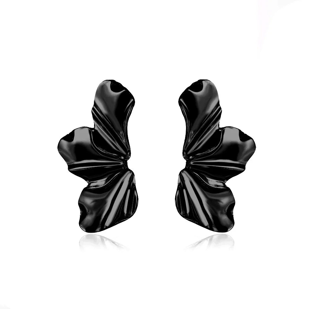 New  Trendy Design French Petal Stud Earrings For Women Korean Fashion Earring Birthday Party Jewelry Gifts