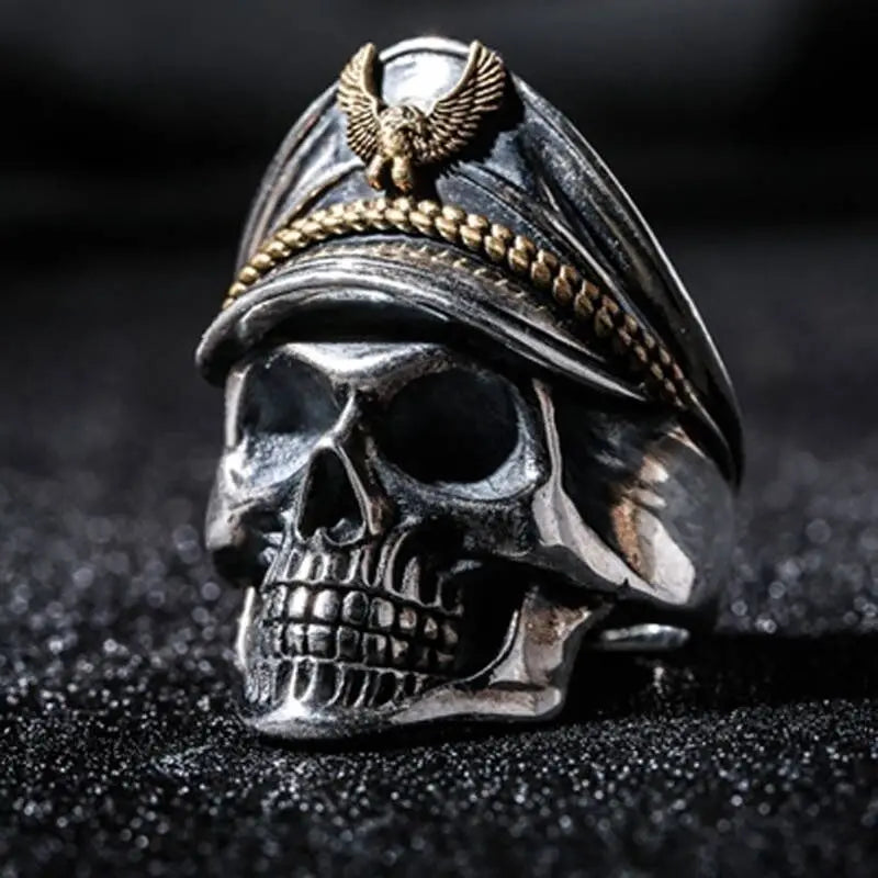 New Vintage Ring Death Scythe Aggressive Skull Male Ring Jewelry Punk Hip Hop Muerte Fashion  Father's Day Gift Party Band Ring