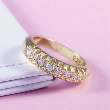 Fashion Woman Jewelry Crystal Alloy Metal Inlay Engagement Wedding Bands Personalized Accessories Woman Rings