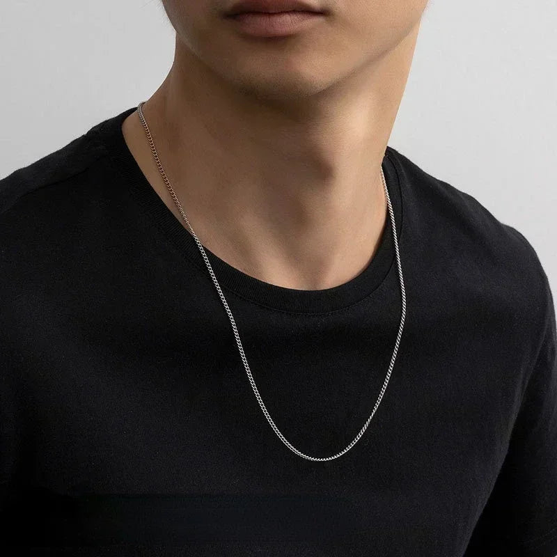 Hip Hop Minimalist Titanium Stainless Steel for Men Cuba Necklace Fashion Women Clavicle Cuban Chain Party Jewelry Decoration