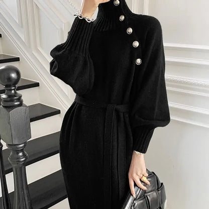 Clothes Bodycon Dresses for Women Solid Sexy Daring Knitted Long Maxi Evening Woman Dress Turtleneck Robe Korean Fashion Crochet