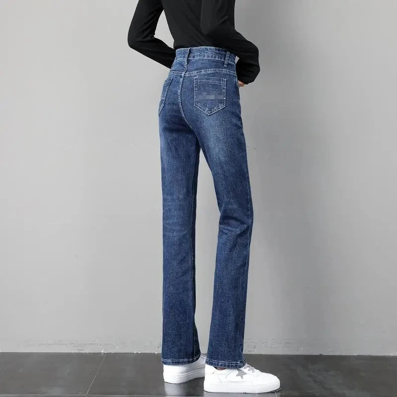 Oversize 32 Simple High Waist Straight Pants Woman Spring Autumn Basic Washed Baggy Jeans 2023 All-match Vaqueros Denim Trousers