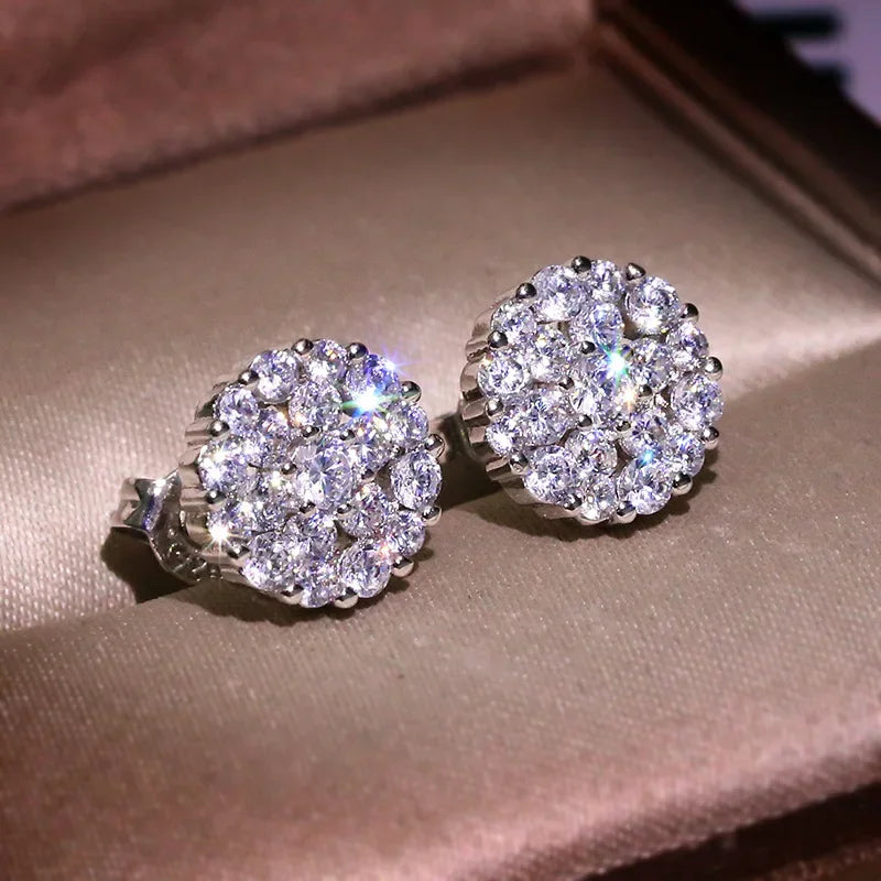 100% Real S925 Sterling Silver 1.5 Carats Moissanite Earring for Women Fine Silver 925 Jewelry Moissanite Gemstone Earrings Girl
