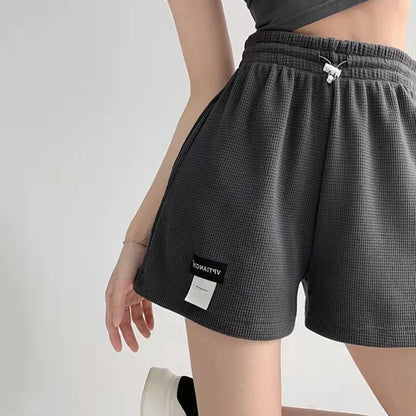 Women's Shorts 2023 Summer High Waisted Sports Shorts Loose Bottoms Female Casual Elastic Waist Hot Pants Solid Color Homewear