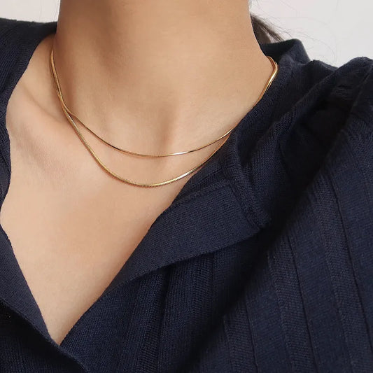 Vintage Neck Chain Gold Color Necklaces for Women Thin Chains On The Neck Minimalist Pendant Choker Jewelry 2022 Trend Collares