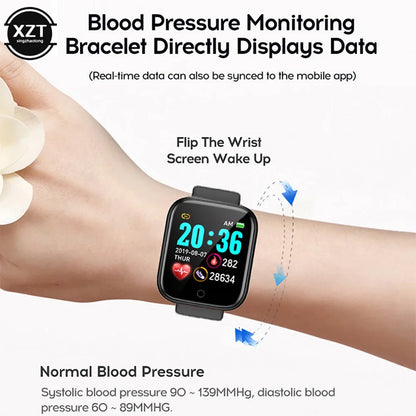 Smart Watch Waterproof Fitness Tracker Heart Rate Monitor Blood Pressure Bluetooth Smartwatch On Wrist for Apple IOS Android