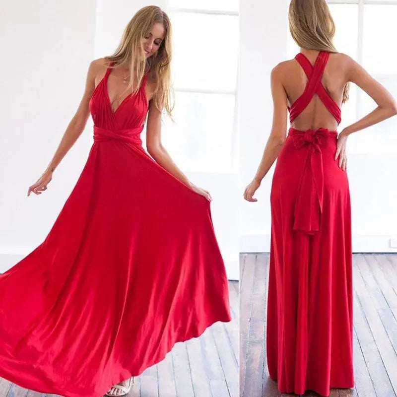 Women Multiway Wrap Convertible Boho Maxi Club Dress Sexy Bandage Long Dress Party Bridesmaids Infinity Robe Femme elegant Dress Sri sampi