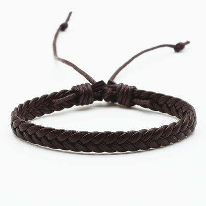 WestBull Plait Weave Black Brown PU Leather Men Bracelets Pulsera Women Bangle Male DIY Homme Jewelry Accessories