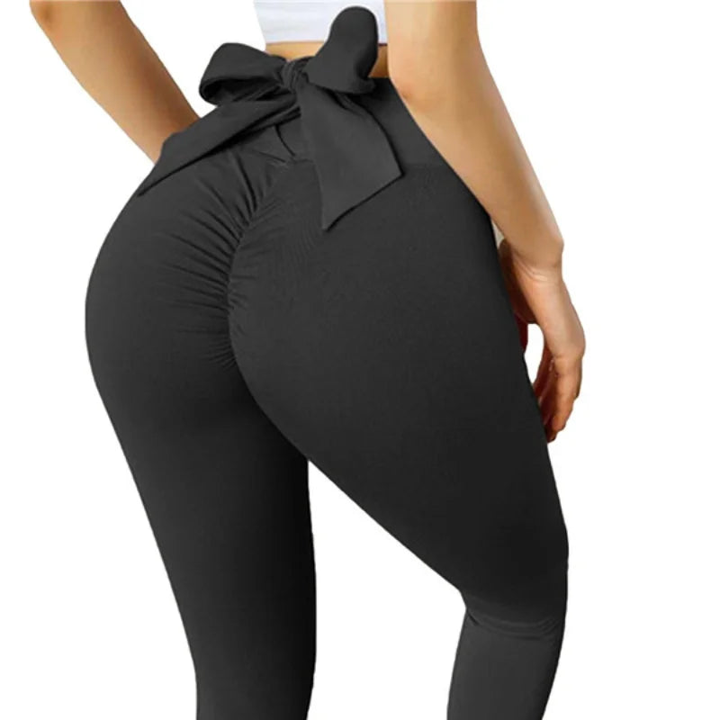 Yoga Pants Bow Tie Wome Workout Leggings High Waist Seamless Revival Leggings Yoga Fitness Pant Gym Push Up Women Clothing S/5XL 