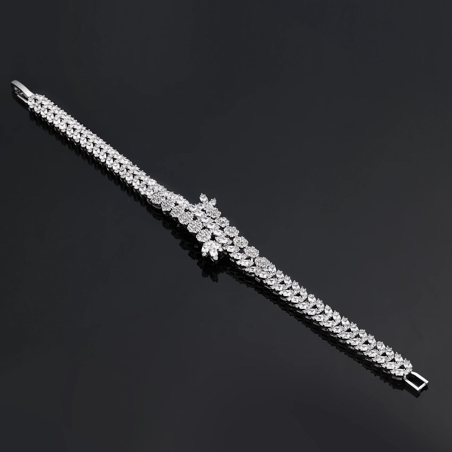 2023 New 4-piece Cubic Zirconia Women's Jewelry Necklace Earrings Bracelet Rings Bridal Wedding Jewelry Set