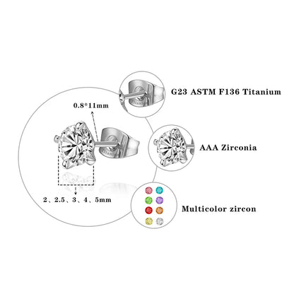 Orecchini a bottone in titanio G23 da 2 pezzi per donna 20G con gioielli piercing alla cartilagine del trago dell'orecchio della signora zircone 