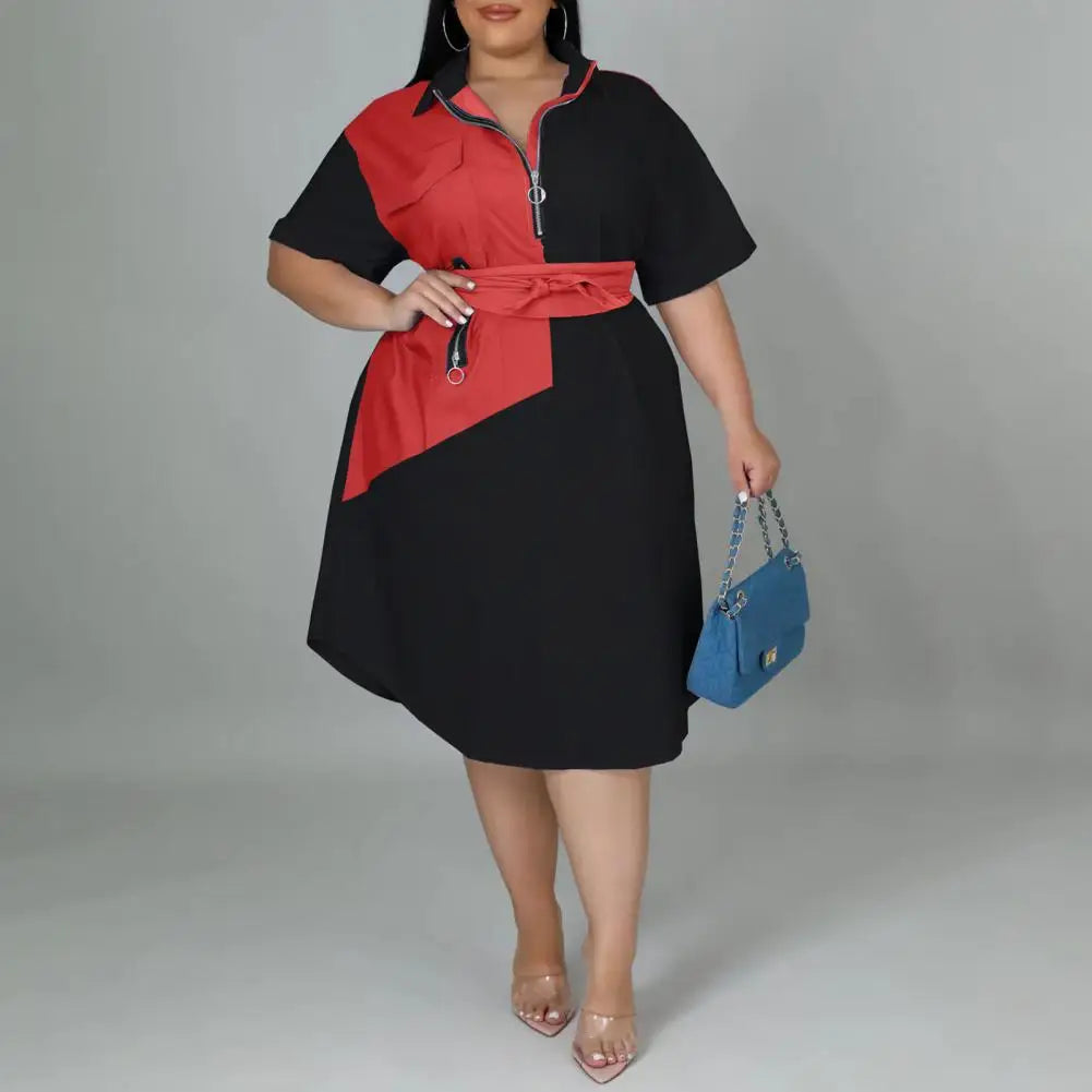 Women Plus Size Dress Print Full Sleeve Single Breasted Loose Woman Straight Knee Length Dresses Fashion Casual Outfit Summer - Sri sampi