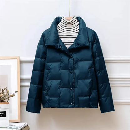 Women's Parkas Autumn Winter Stand-up Gollar Lightweight Thin Short 2024 New Female Loose Cotton Jacket Leisure Tops Overcoat