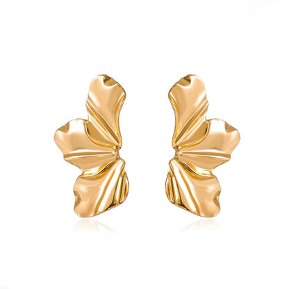 New  Trendy Design French Petal Stud Earrings For Women Korean Fashion Earring Birthday Party Jewelry Gifts