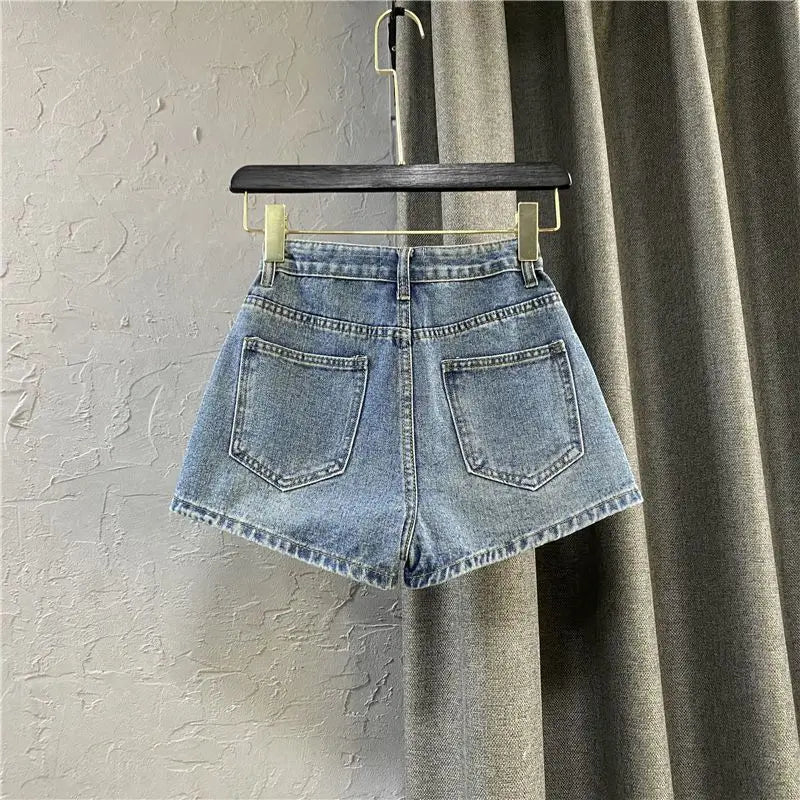 Shorts Women Denim Slim Hotsweet Summer High Waist Distressed Vintage All-match Streetwear Popular Ins Chic Leisure Ulzzang OOTD