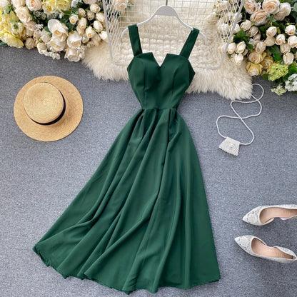 Summer Robe 2023 Dress Women V Neck Long Party Dresses Sexy Tank Backless Spaghetti Strap Maxi Female Holiday Vestidos