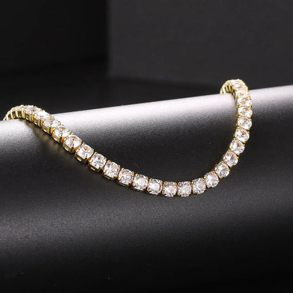 Sexy Choker Iced Out Tennis Chain Necklace For Women Luxury Cubic Zircon Crystal Short Hiphop Neck Accessories Jewelry OHN016