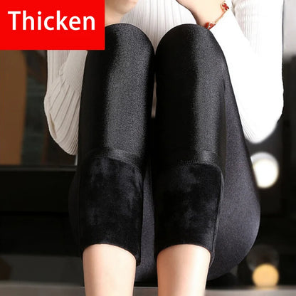 Winter Leggings for Women Warm Leggins Velvet Pantyhose High Waist Thermal Tights Stretchy Pants