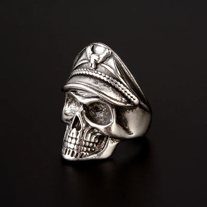 New Vintage Ring Death Scythe Aggressive Skull Male Ring Jewelry Punk Hip Hop Muerte Fashion  Father's Day Gift Party Band Ring