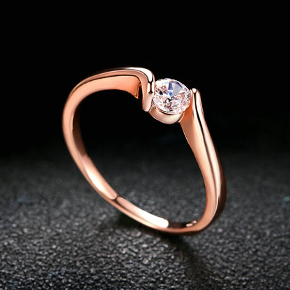 Austrian Cubic Zirconia Engagement/Wedding Finger Rings For Women Rose Gold Color Fashion Brand Jewelry For Women DWR239