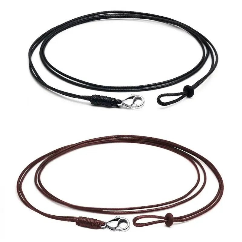 1mm Leather Cord Wax Rope Chain with Lobster Clasp Men Women Necklace DIY Jewelry Making Wax Rope 45/50/55/60cm