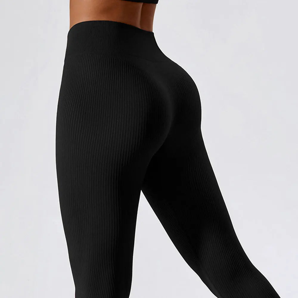 Ribbed Yoga Pants Women Leggings Sports Tights Seamless Sport Femme Gym Push Up Leggings Workout Fitness Pants Athletic Wear