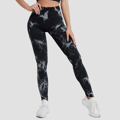 Women Tie Dye Yoga Pants Sports Leggings Seamless High Waist Push Up Tights Female Fitness Workout Leggins 2023 Gym Clothing