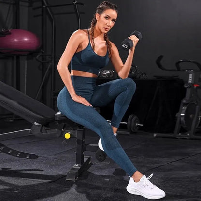 2 Pieces Women's Tracksuit Seamless Yoga Set Workout Sportswear Gym Clothing