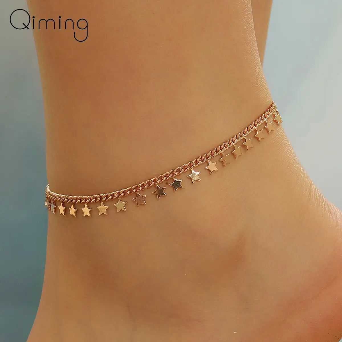 Bohemia Little Star Tassel Anklet Women Foot Bracelet On Leg Chain Barefoot Jewelry Anklets