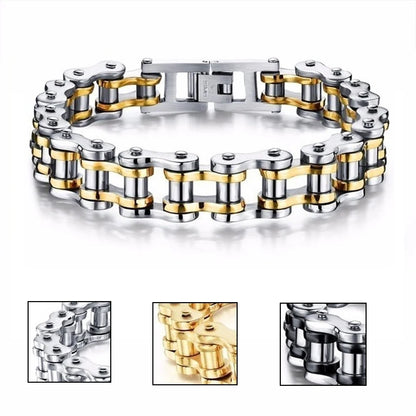 Stainless Steel Biker Chain Bracelet Mens Bracelet Link Chain Motorcycle Bicycle Style Bracelets Fashion Punk Bangles Jewelry