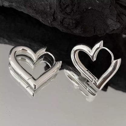 925 Sterling Silver Vintage Heart Earrings For Women Trendy Earring Jewelry Prevent Allergy Party Accessories G