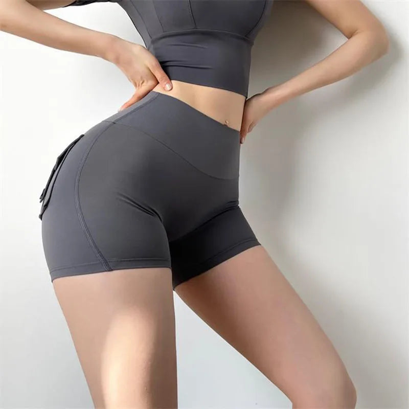 Seamless Sports Shorts Yoga Women Leggings Push Up High Waist Gym Scrunch Sport Fitness Workout Butt Lifting Short Cycling Tight