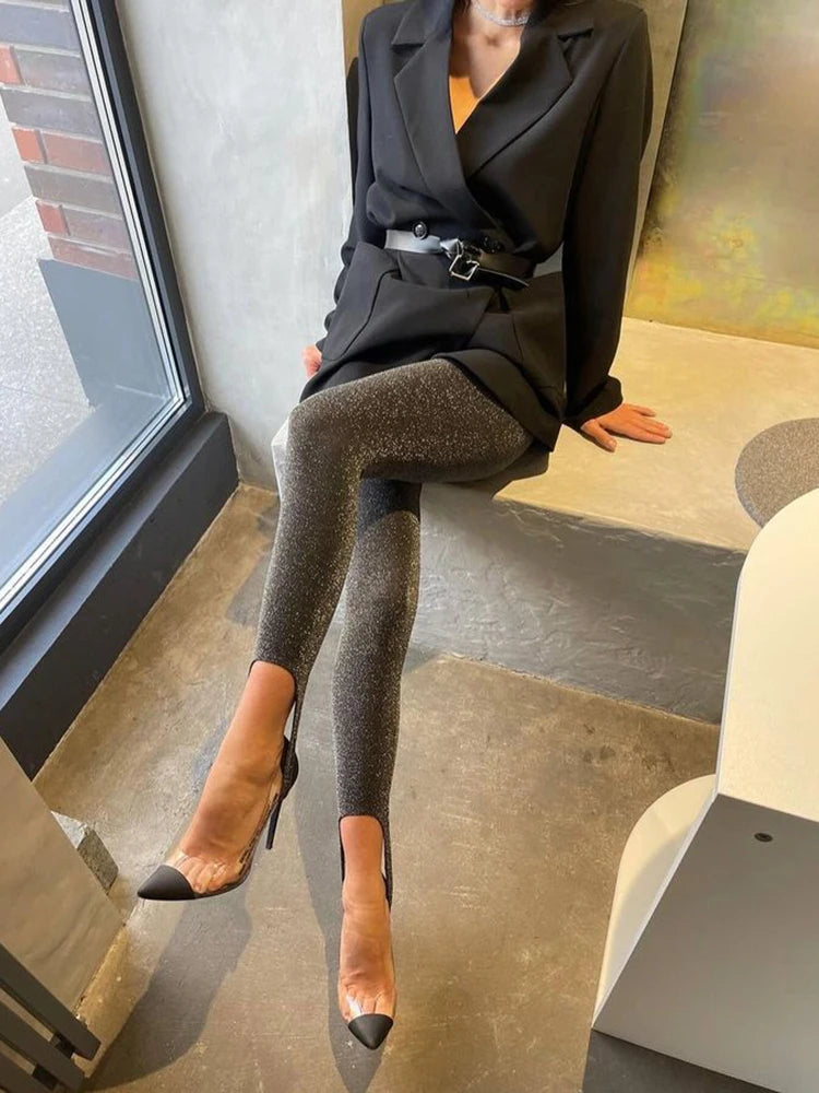 Sibybo Highly Elastic Shiny Silk Leggings Sexy Skinny Basic Stretch Pants Fashionable And Casual Trousers Autumn Hot Girl Pants