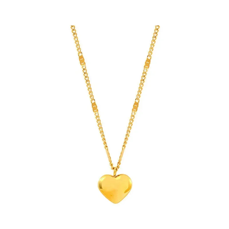 Stainless Steel Love Heart Necklace For Women 2023 New Trendy Lip Chain Simple Pendant Necklace Jewelry free shipping