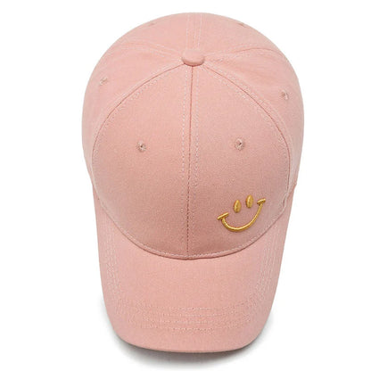 Gorra de béisbol sonriente para mujeres y hombres ajustable