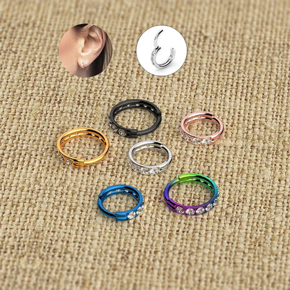 G23 F136 Titanium Fashion Hoop Earrings for Women Round Circle Earring Girls Zircon Piercing Earings Personalized Trend Jewelry