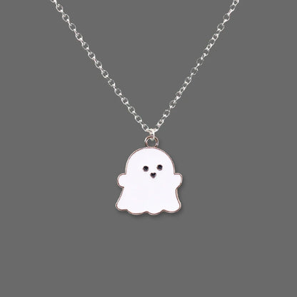 Cute Cartoon Ghost Friendship Couple Pendant Necklaces For Korean Fashion Female Men Best Friend Lovely Women Necklaces Jewelry