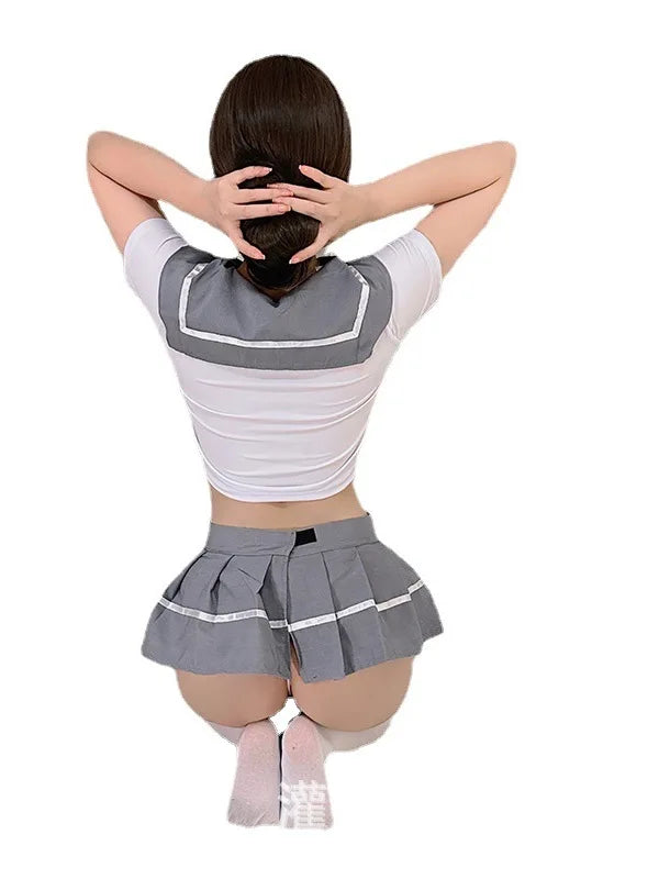 Lingerie New Female Sexy Student Dress Pleated Mature Charm Mini Short Dress School Uniform Role Playing Uniform Dress PDQJ