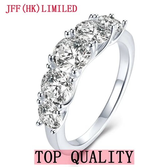 100%18K Gold Round Moissanite Ring 3.6CT D Color VVS1 Diamond Wealthy Classic Fine Jewelry For Women Gift