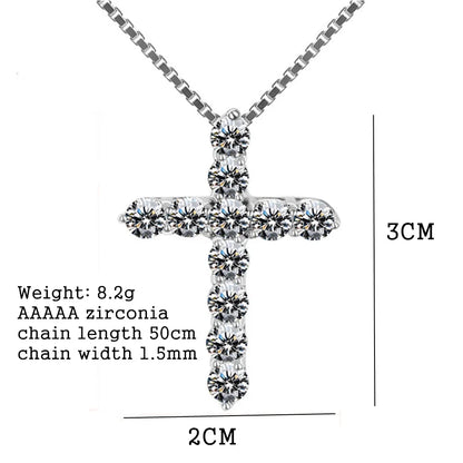 16-24inches 925 Sterling Silver Necklace Box chain Shiny crystal classic cross Pendant For Women men Fashion Jewelry Gifts