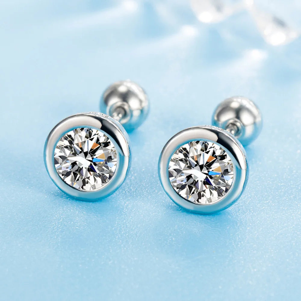 Genuine 925 Sterling Silver Lady's High Quality Fashion Jewelry Crystal Stud Earrings XY0228