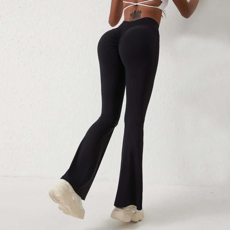 QINACTIV Flare Leggings Yoga Pants Women Bell-bottoms Yoga Trousers High Waist Fitness Pants Stretch Gym Casual Sports