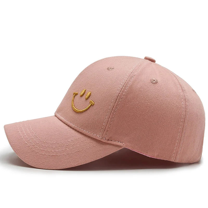 Gorra de béisbol sonriente para mujeres y hombres ajustable