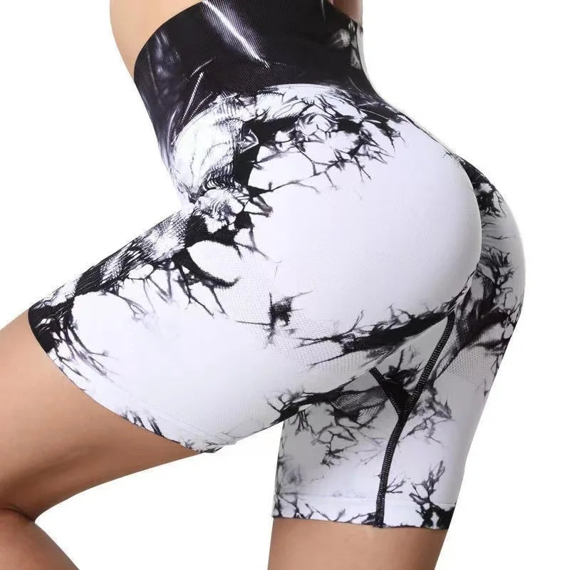 Pantaloni da yoga tie dye Leggings sportivi da donna a vita alta sollevamento dell'anca jacquard senza cuciture corsa fitness allenamento palestra abbigliamento 