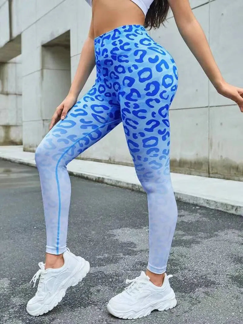 Leopard Print Seamless Leggings Fitness Women High Waist Yoga Pants