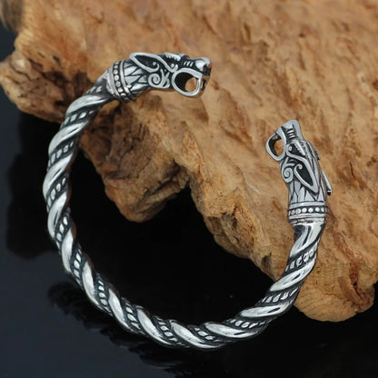 Vintage Goth Dragon Head Open Bracelet Viking Bangle for Men Women Wristband Cuff Bracelets Couple Jewelry new Anniversary Gifts