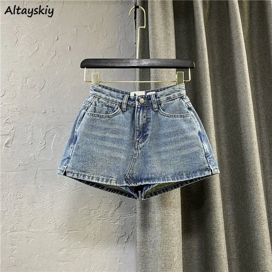 Shorts Women Denim Slim Hotsweet Summer High Waist Distressed Vintage All-match Streetwear Popular Ins Chic Leisure Ulzzang OOTD