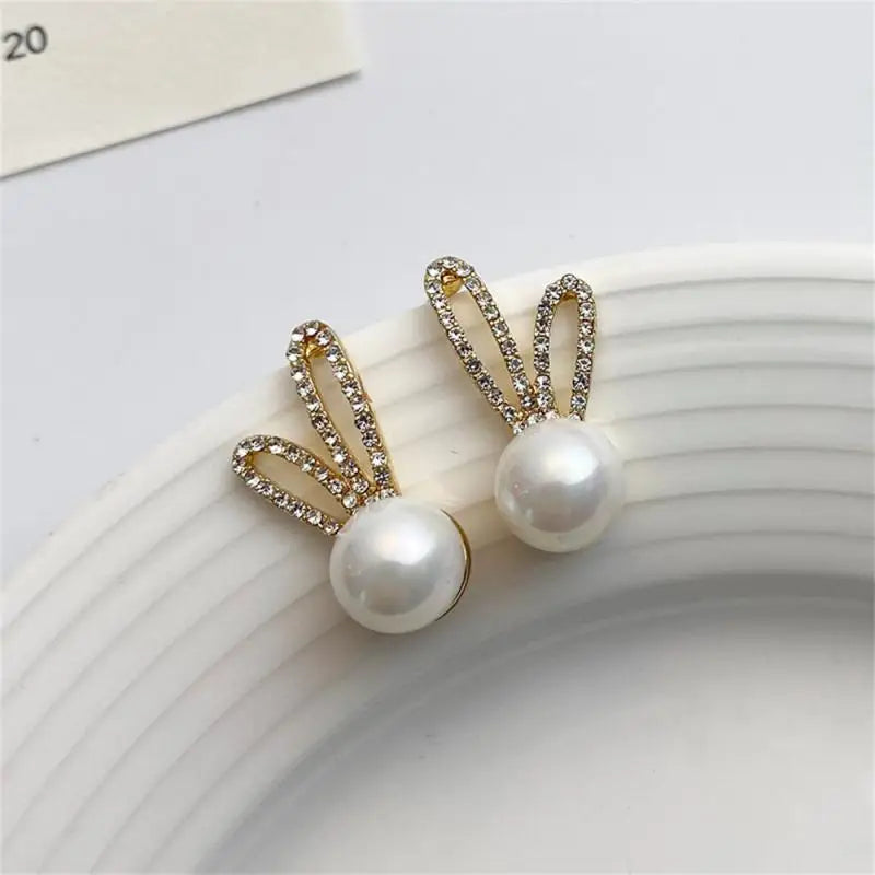 Pearl Crystal Earrings For Women Luxury Zircon Flower Butterfly Heart Girl Stud Earrings Party Fashion Jewelry Korean Earrings