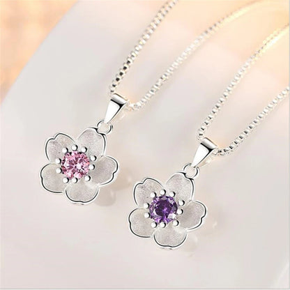 925 sterling silver new woman Brand Fashion Fresh Rose Handmade Cherry Necklace Pendant Cute Peach Pendant Luxury Jewelry