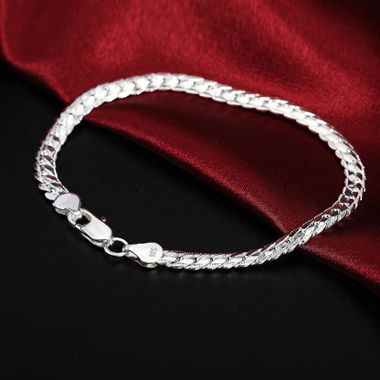 Andara Fine 45-60cm 925 Sterling Silver 6MM Collana completa Bracciale Gioielli di moda per donna Uomo Catena a maglia Set regalo di nozze